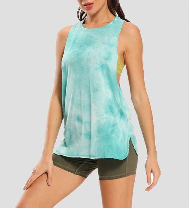 Athena Women's Breathable Basic Tie-dyed Workout Fitness Tank Top