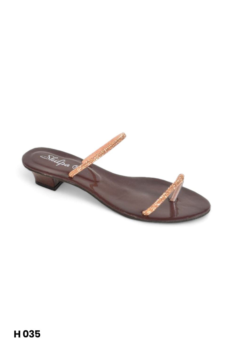 Shilpa Ladies Brown Heels H035