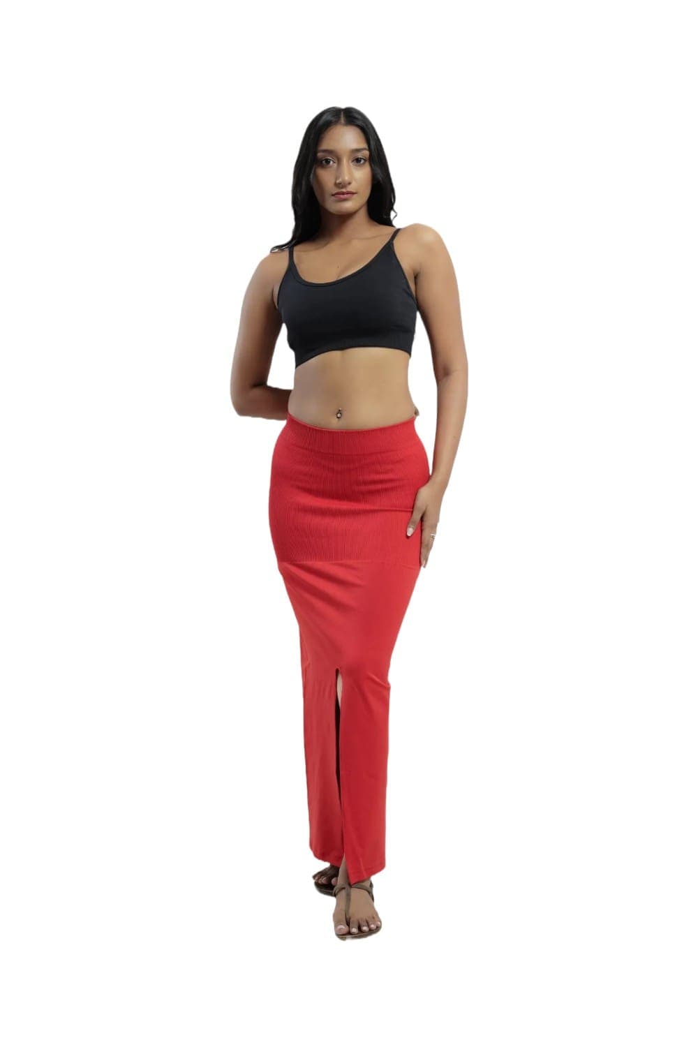 Curves High Compression Mermaid Saree Barbados Cherry Shapewear