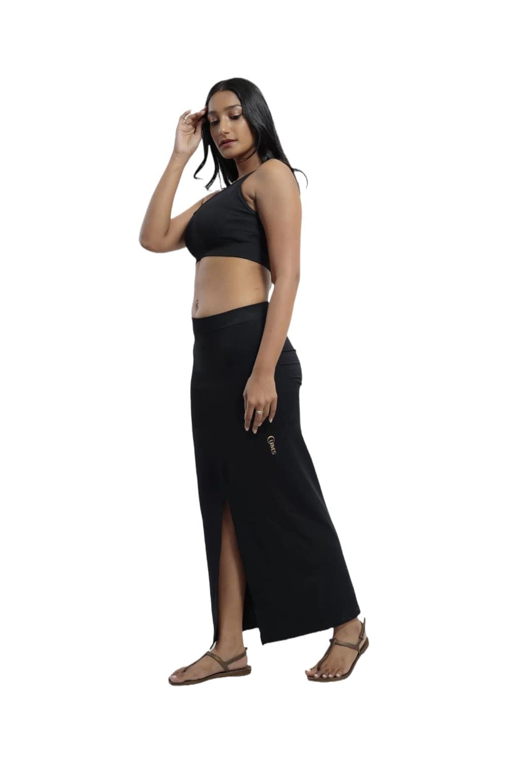 Curves High Compression Mermaid Saree Black Shapewear