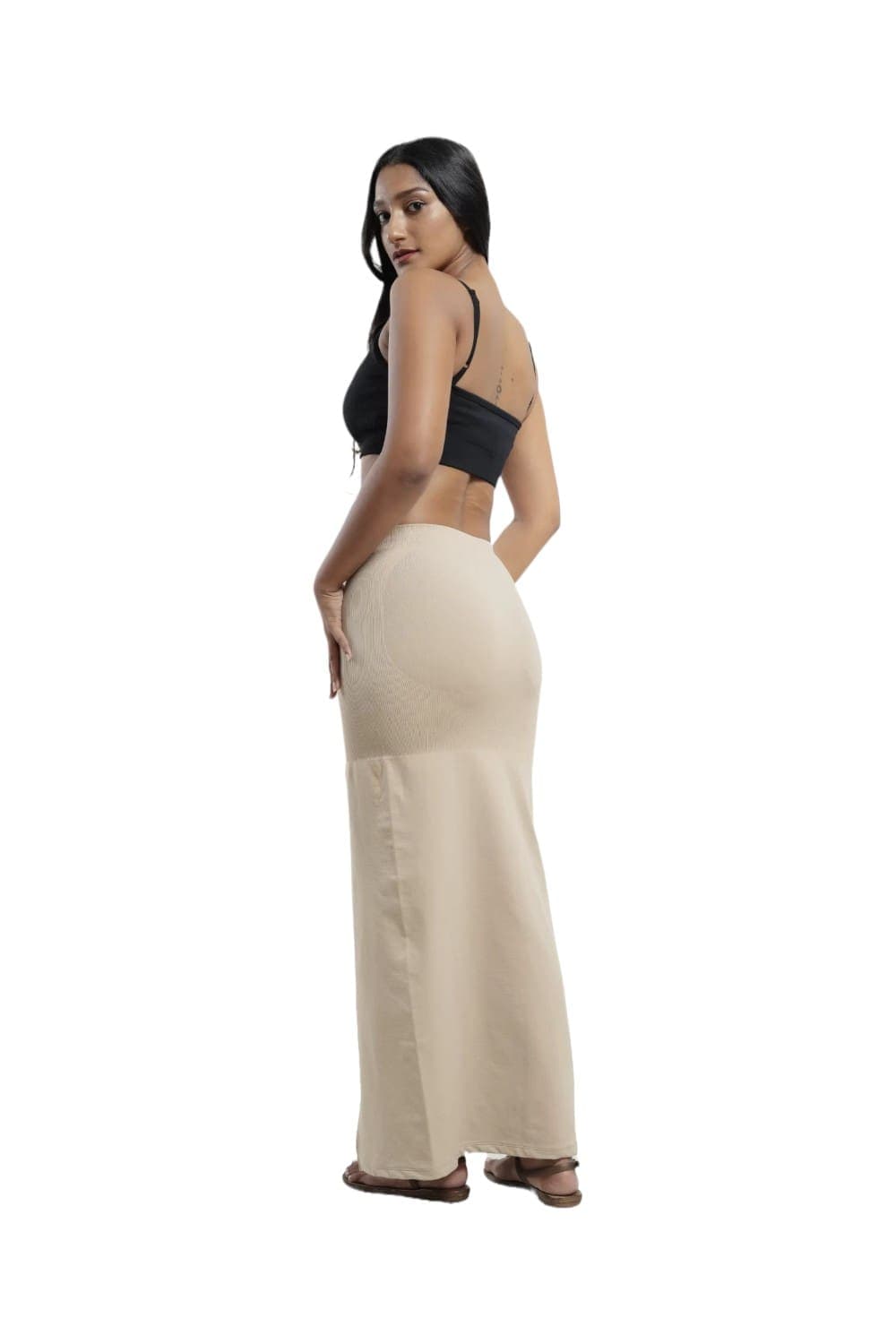 Curves High Compression Mermaid Saree Doeskin Shapewear
