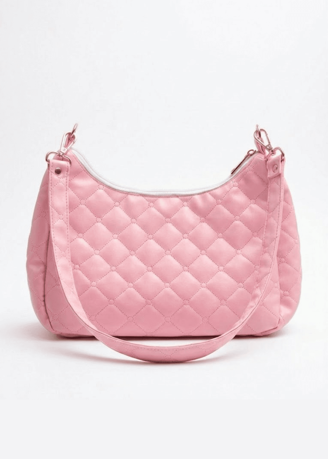 Pink Quilted Hobo Bag