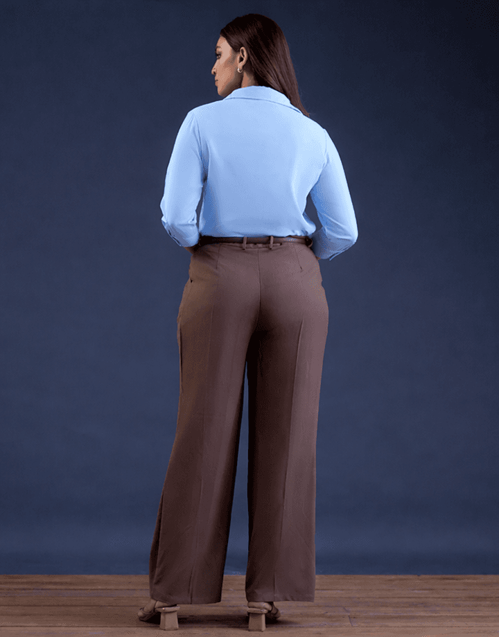 3/4 Sleeve Hidden Placket Shirt Blouse