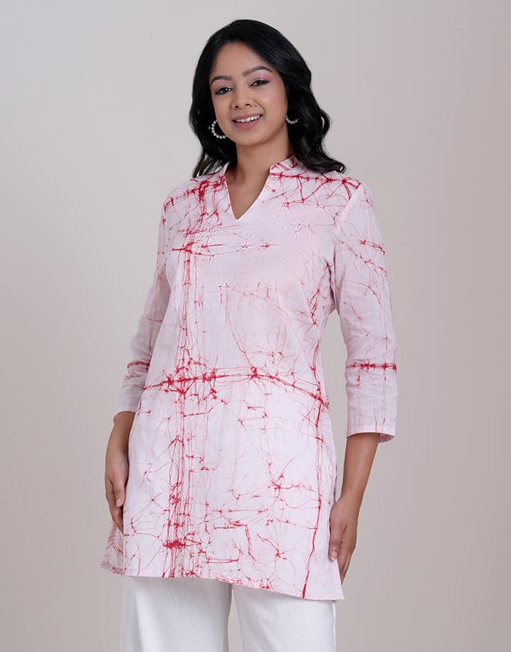 Batik Chinese Collar V-Neck Kurta