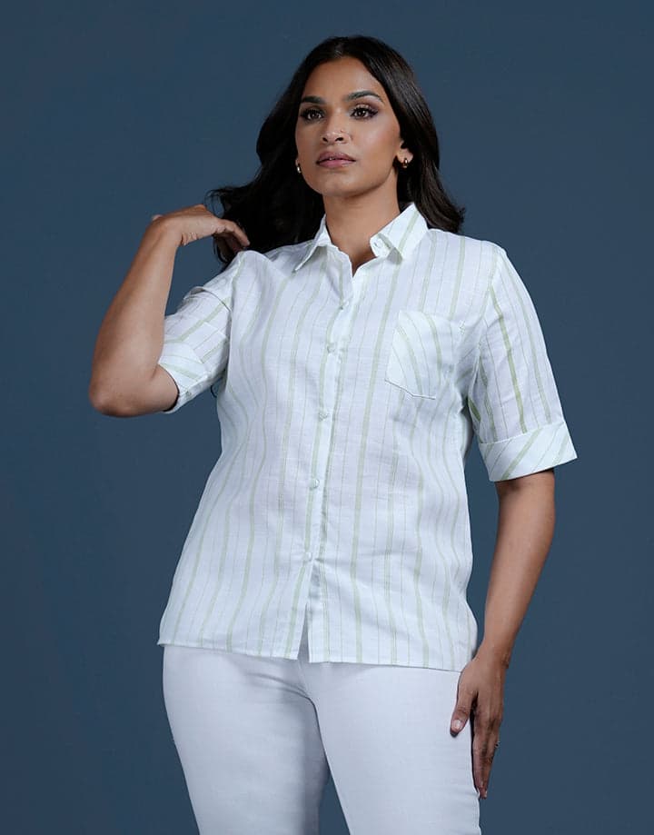 Button Down Blouse with Pocket
