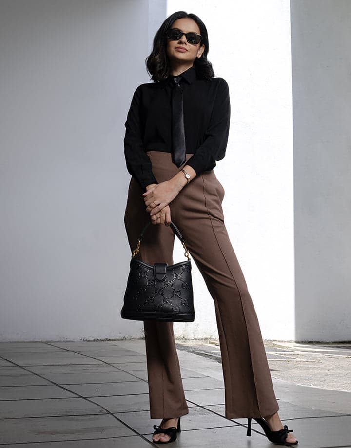 Button Down Blouse with Standard Collar