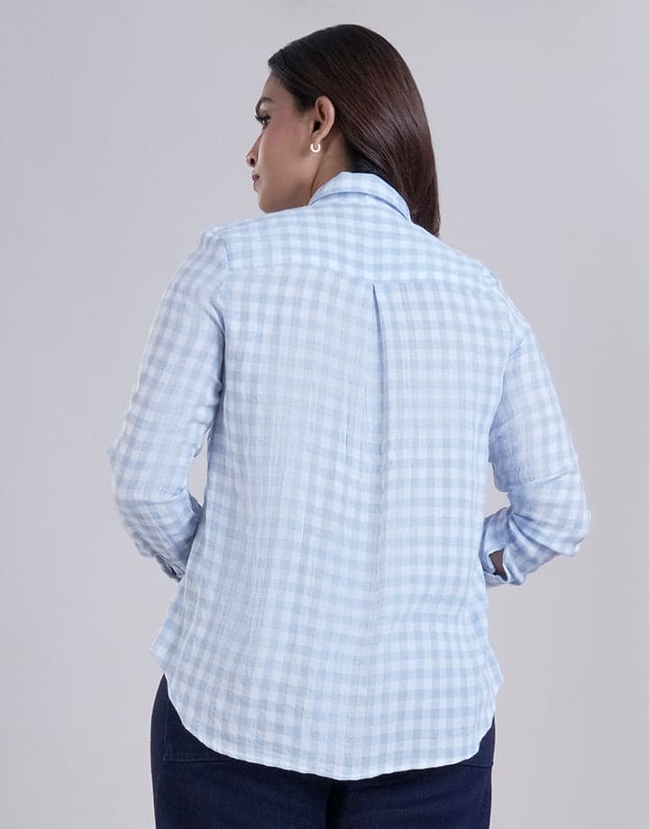 Checked Long Sleeve Blouse