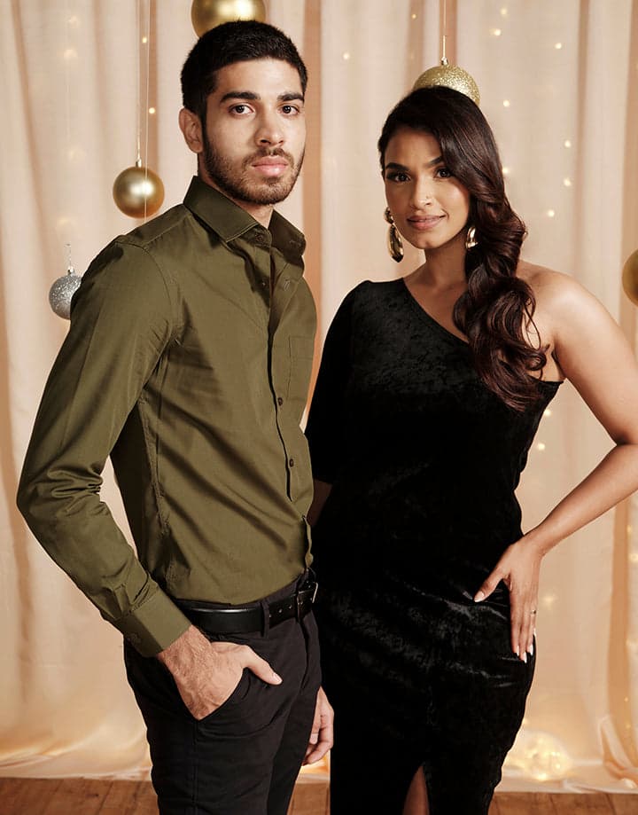 One-Shoulder with 3/4 Sleeve Bodycon Dress