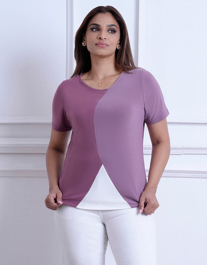 Short Sleeve Colour Block Top