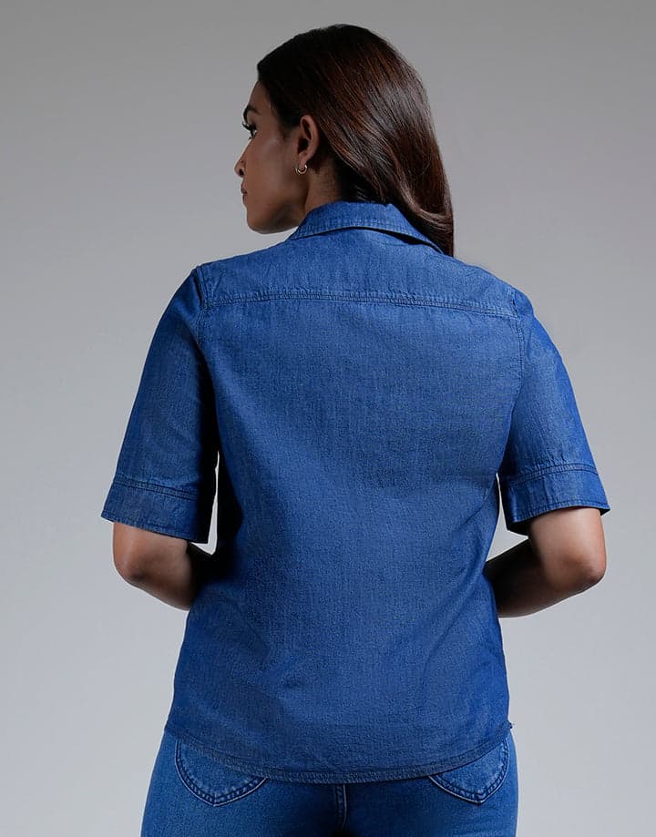 Short Sleeve Half Placket Blouse