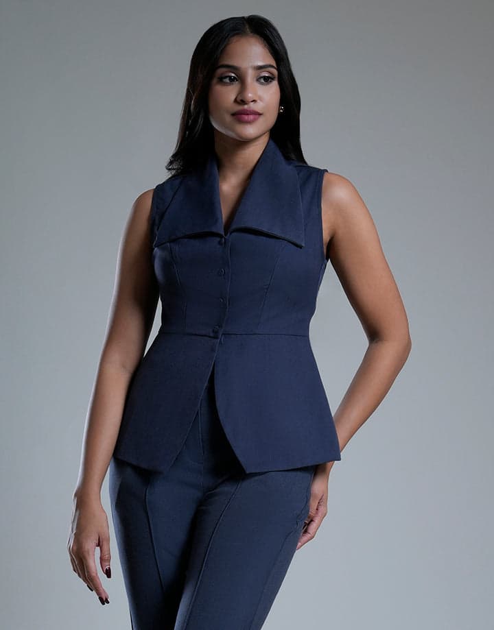Tailored Wide Collar Waist Coat