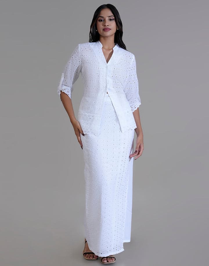 White Cutlawn Mix Lungi