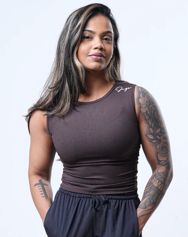 Ribbed Sleeveless Fitted - Crop Top