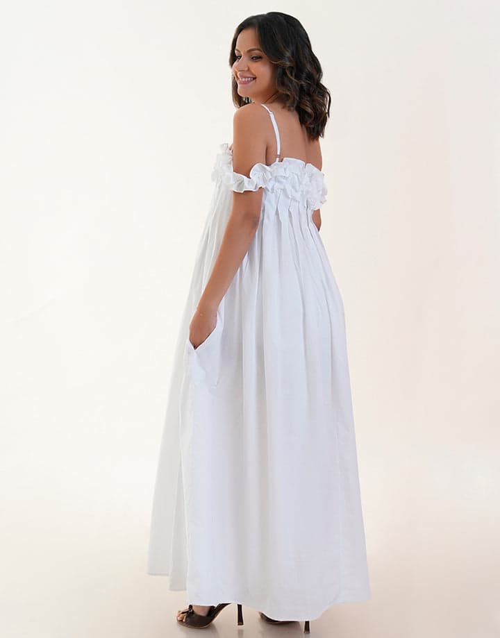 Ruffled Detail Maternity Dress