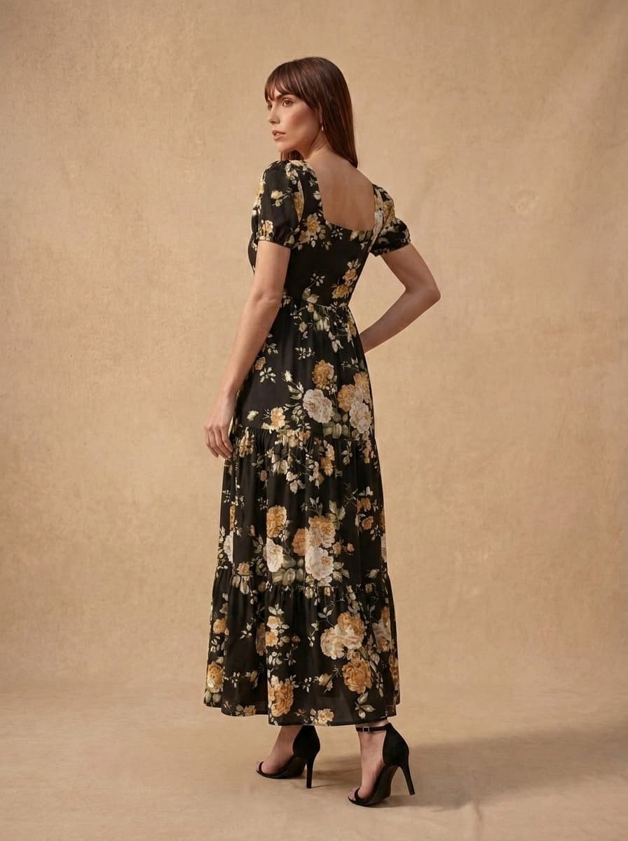 Midnight Blossom Maxi Dress