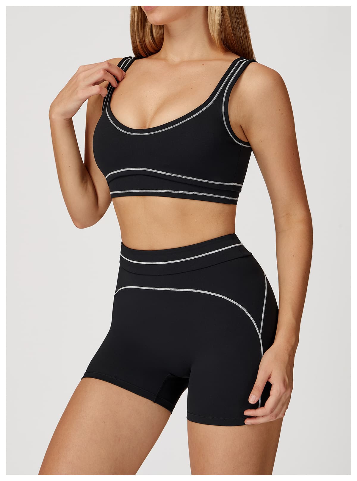 Athena White Core High Waist Shorts