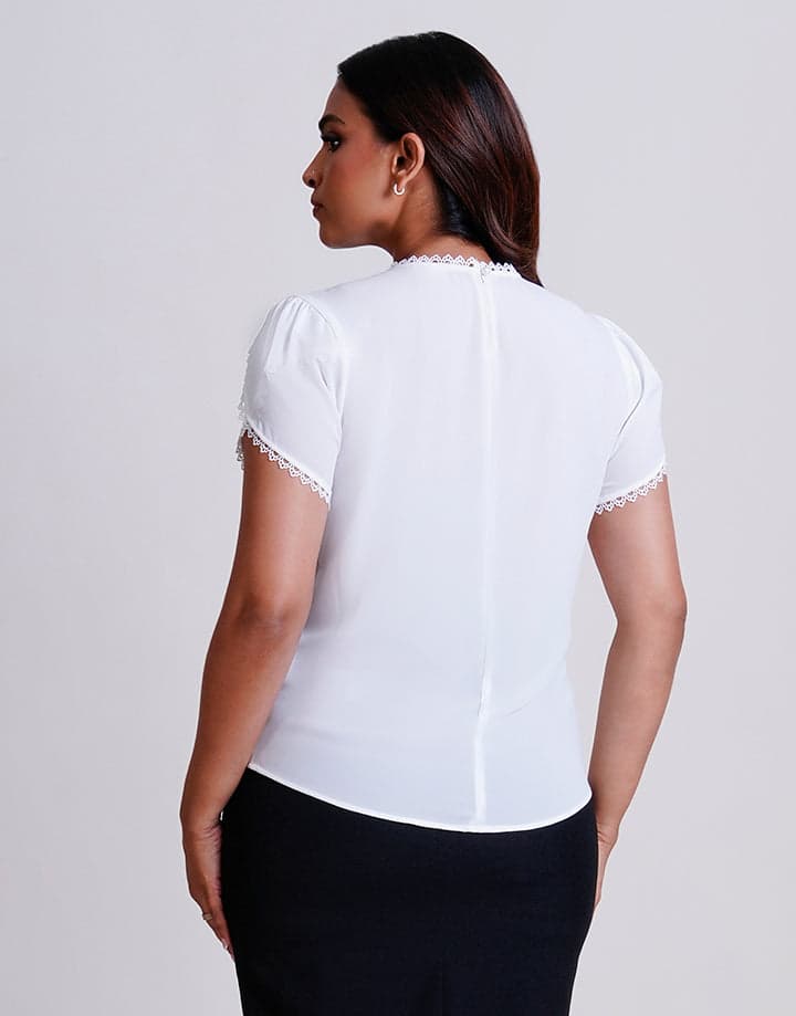 Pleated Neck with Tulip Sleeve Top