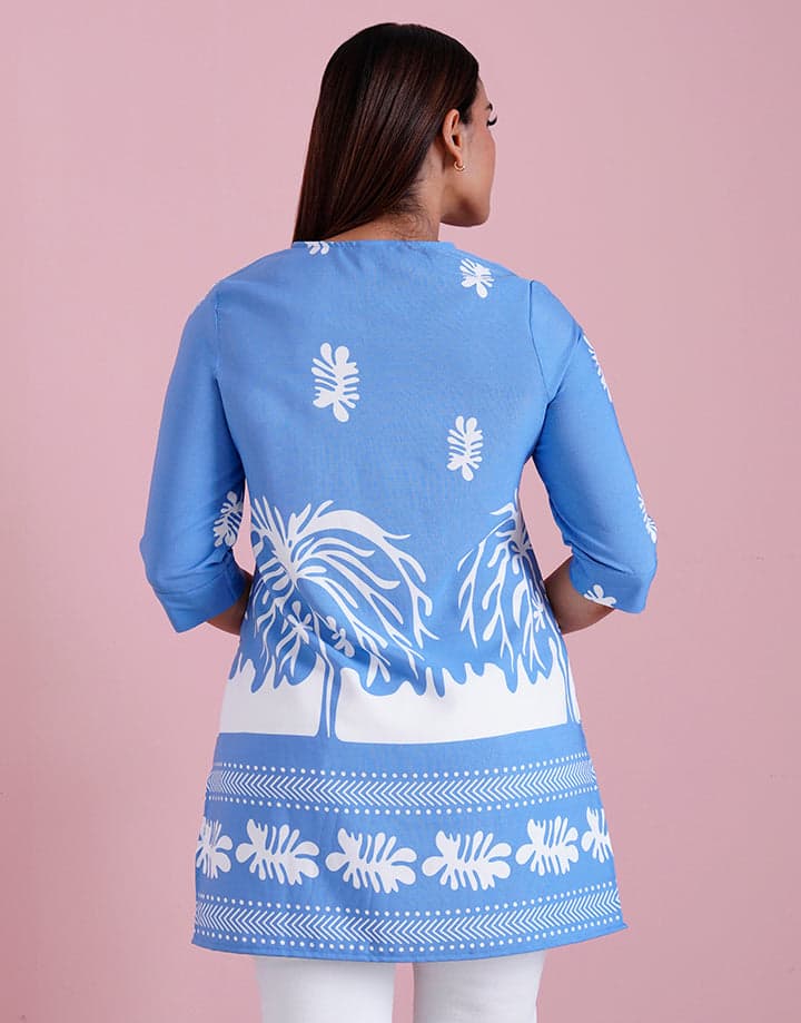 3/4 Sleeve Split Neck Kurta
