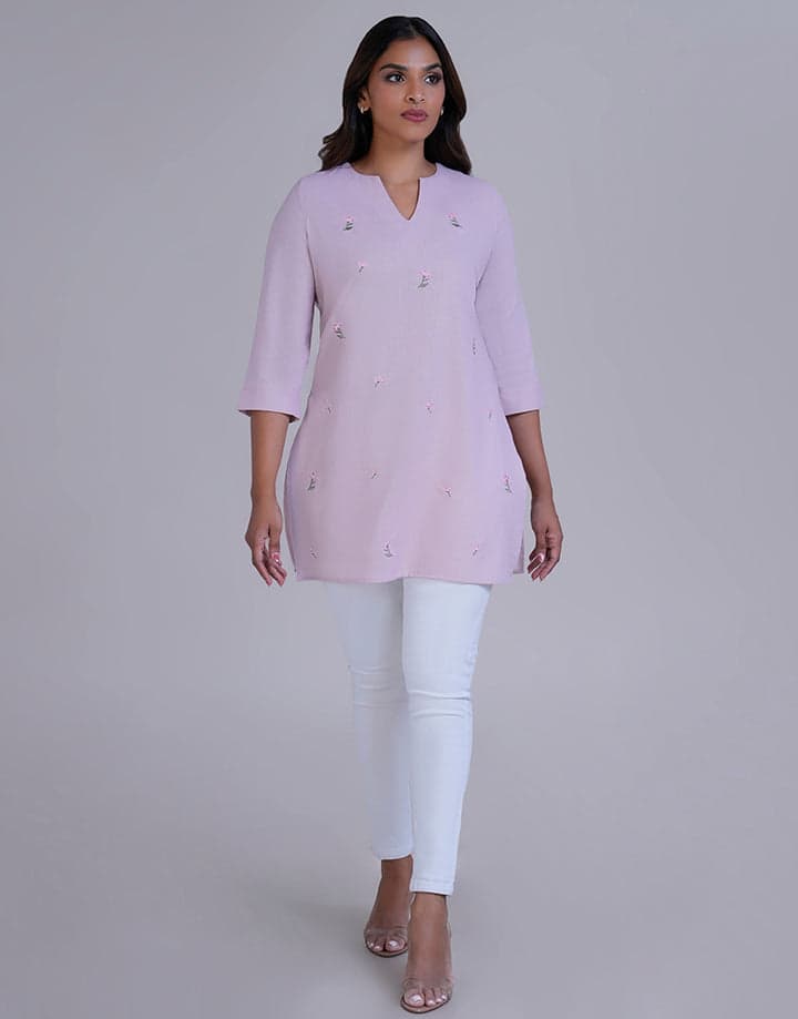 V-Neck Line Embroidery Kurta