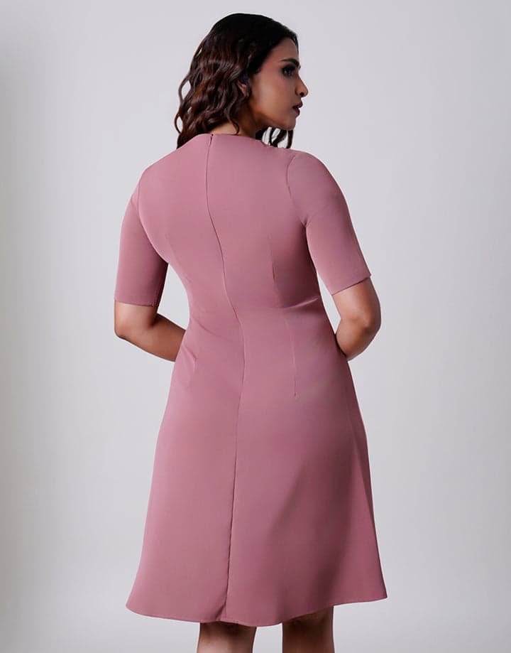 Formal Pleated Dress with Embellishment