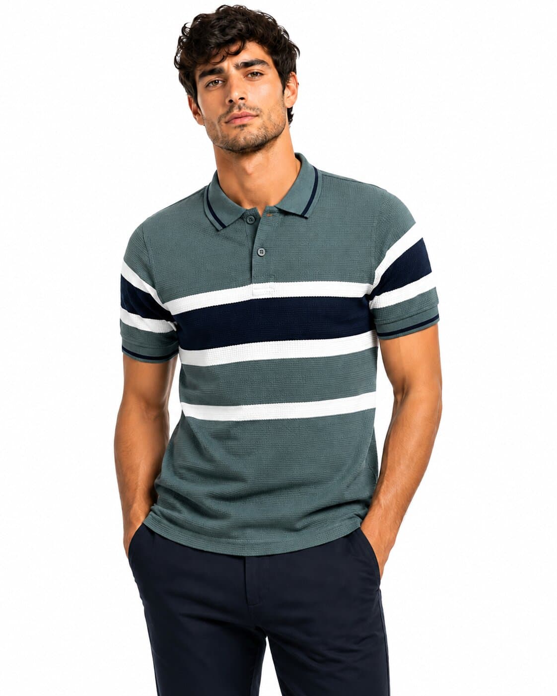 Men’s Premium Horizontal Jacquard Polo T-Shirt