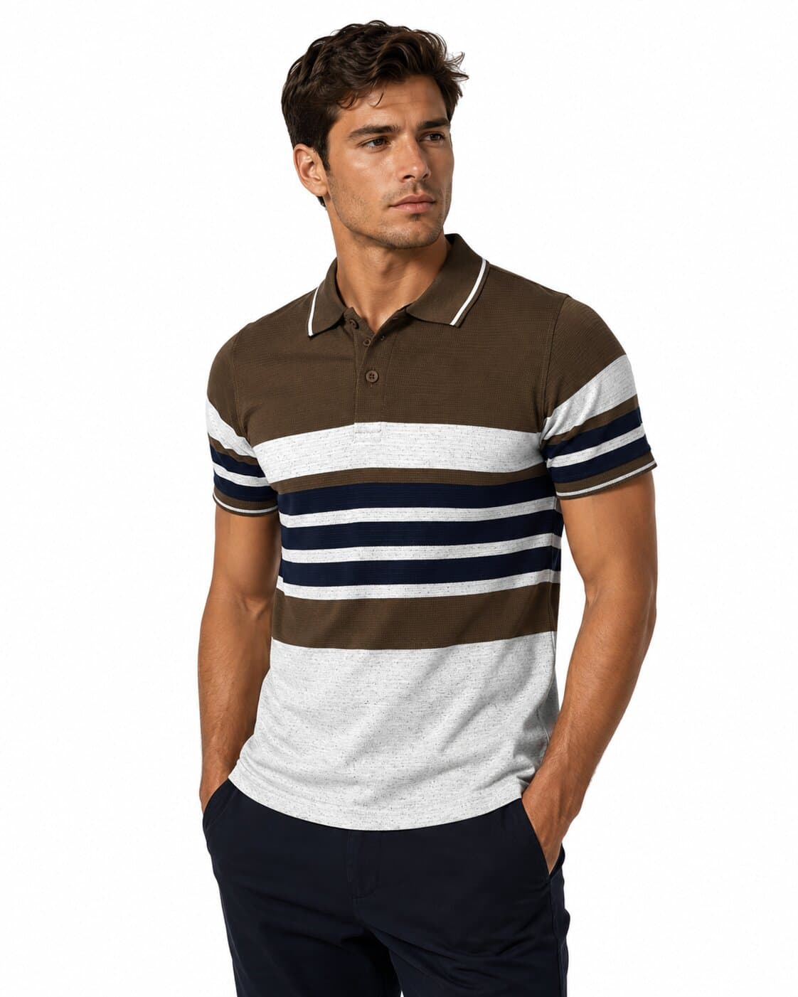 Men’s Premium Horizontal Stripe Polo T-shirt