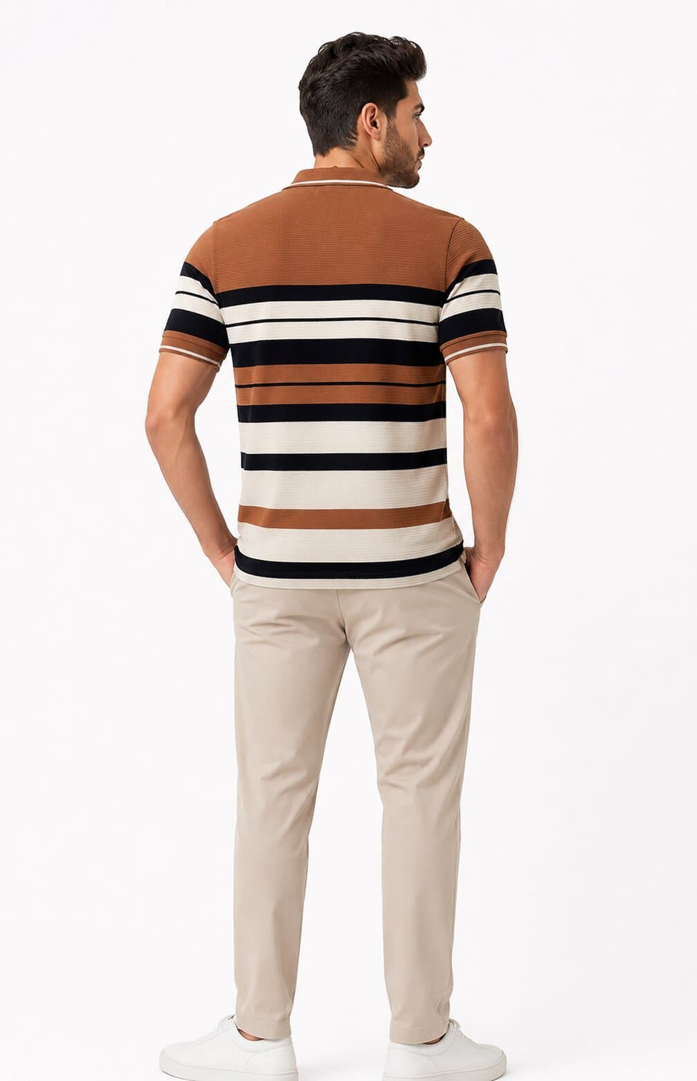 Men’s Premium Jacquard Stripe Polo T-Shirt