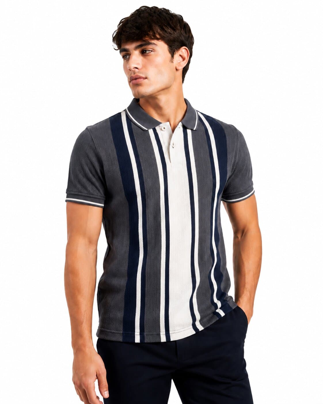 Men’s Premium Vertical Jacquard Polo