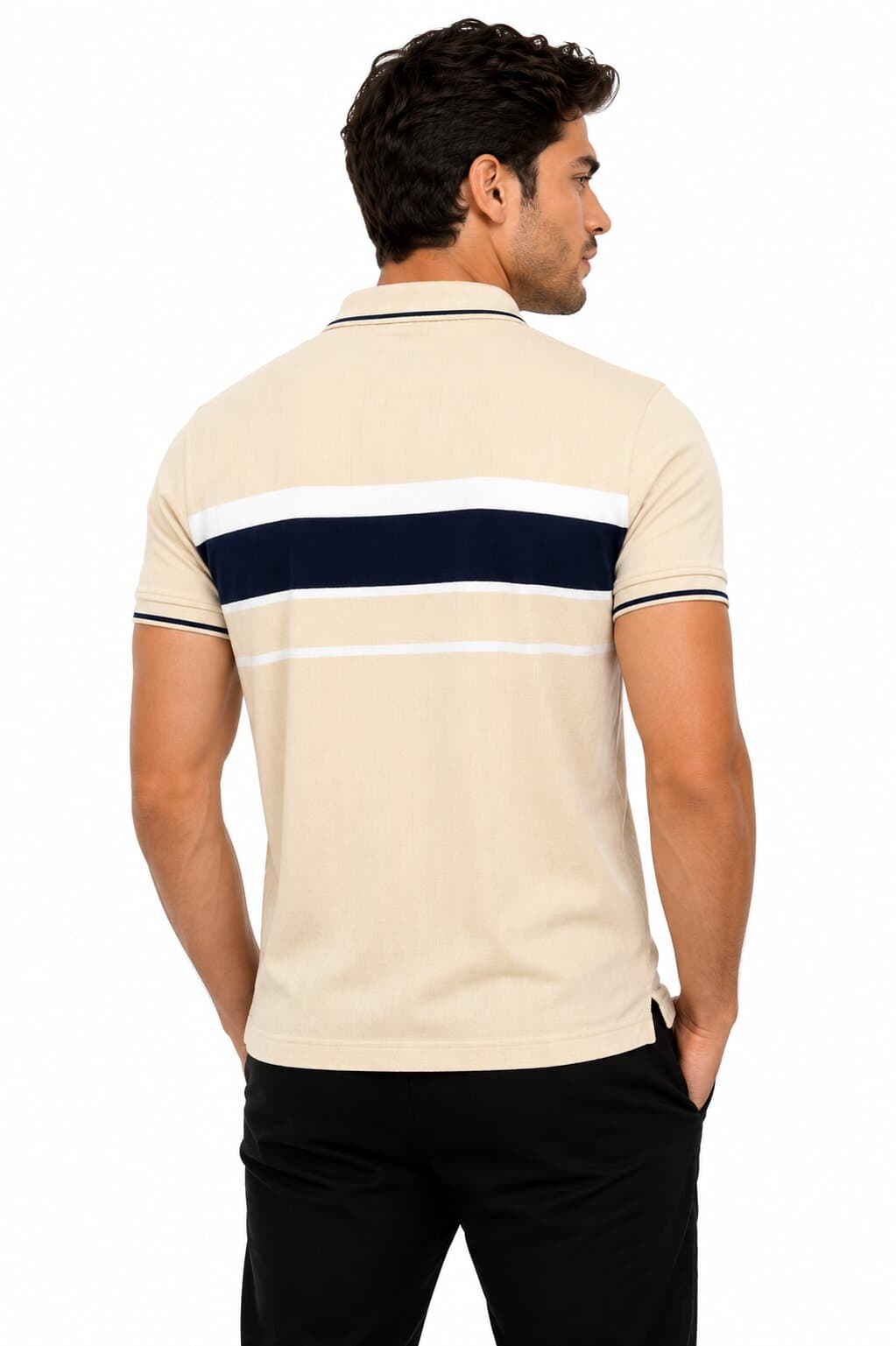 Men’s Classic Horizontal Texture Polo T-shirt