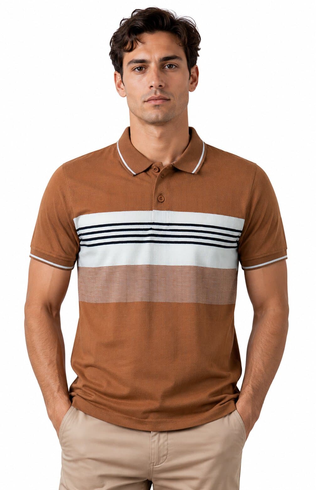 Men’s Classic Textured Jacquard Polo T-shirt