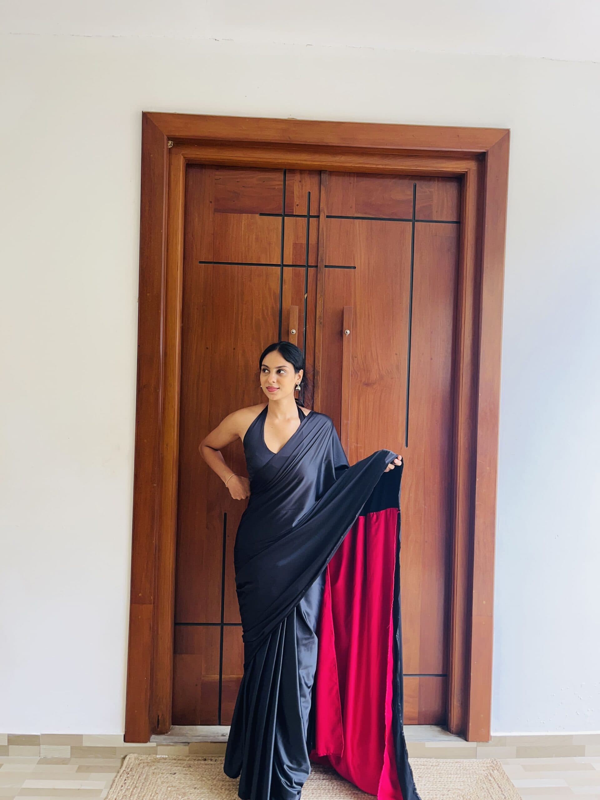 Hot pink Saree