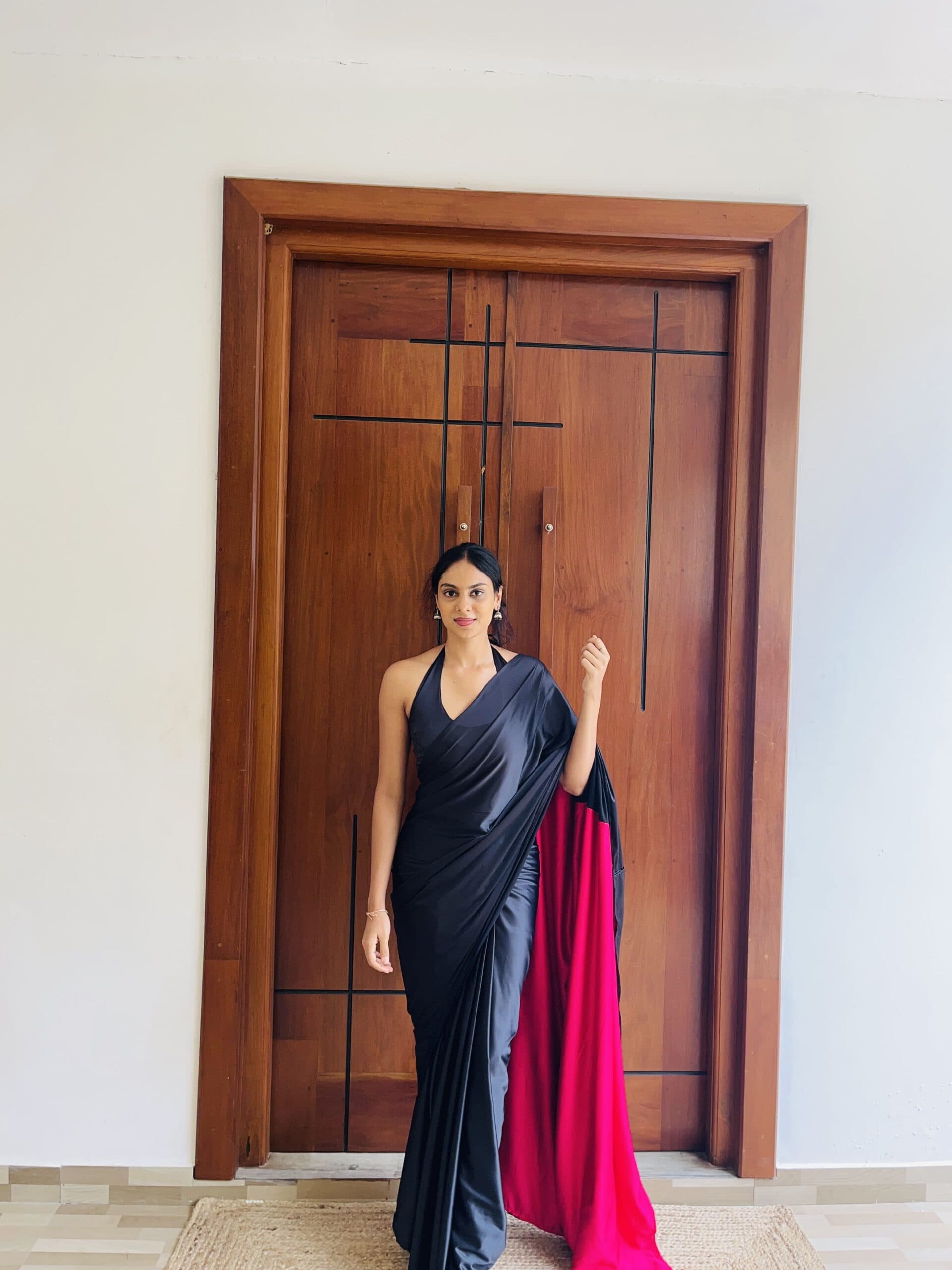 Hot pink Saree