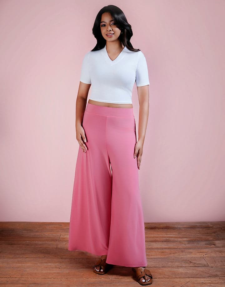 High Waisted Flared Plazzo Pant