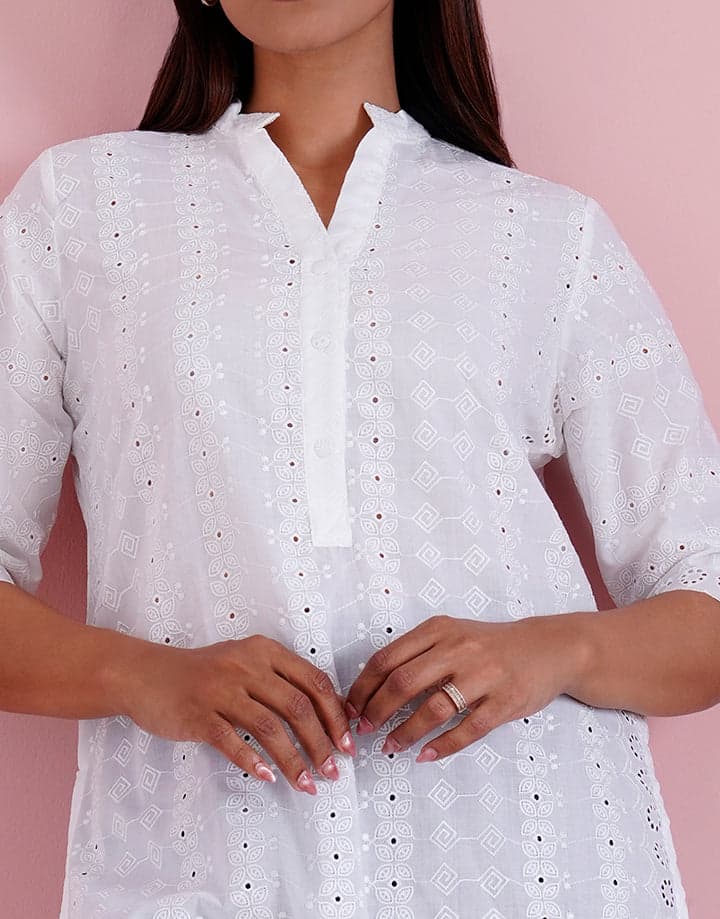 Chinese Collared Half Placket Kurta