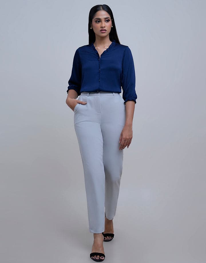 Straight Leg One Button Pant