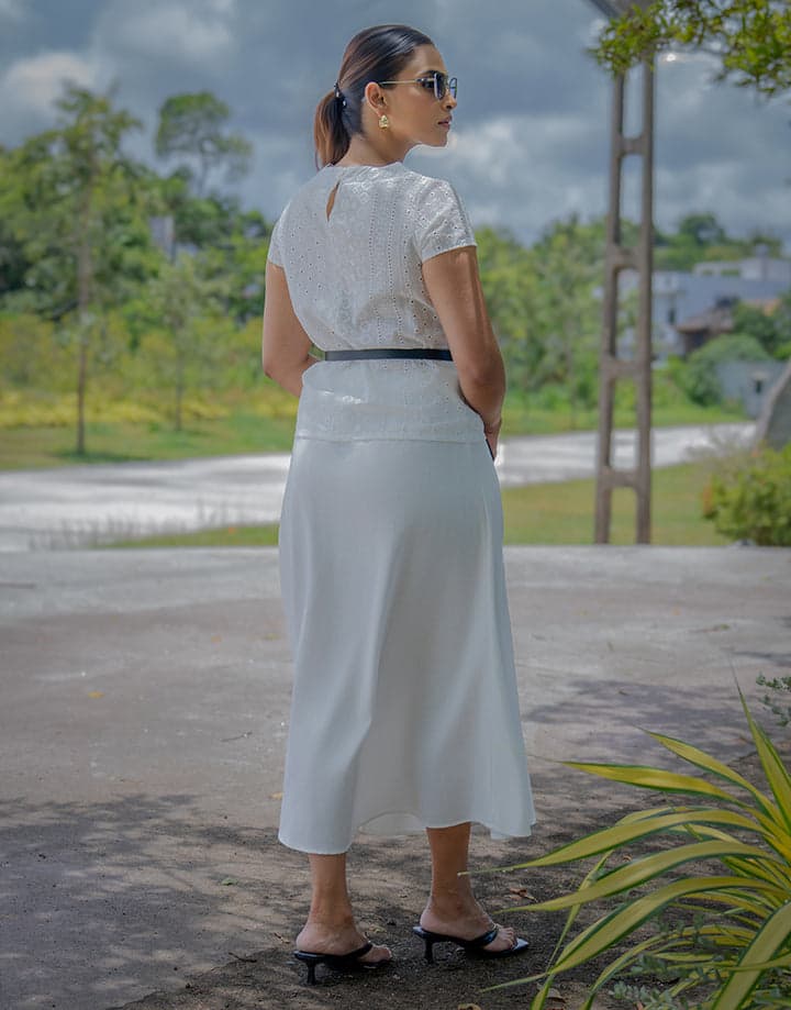 White Cutlawn Top