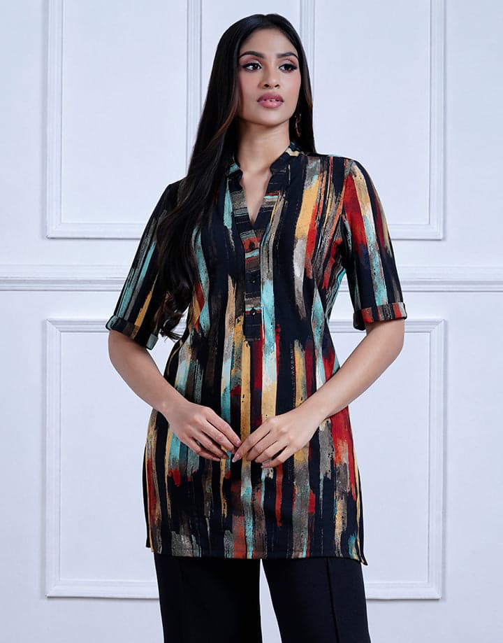 3/4 Sleeve Half Placket Kurta