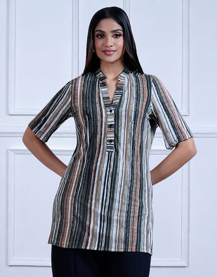 3/4 Sleeve Half Placket Kurta