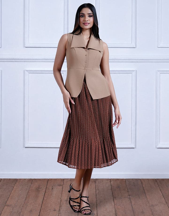Placement Pleated Skirt