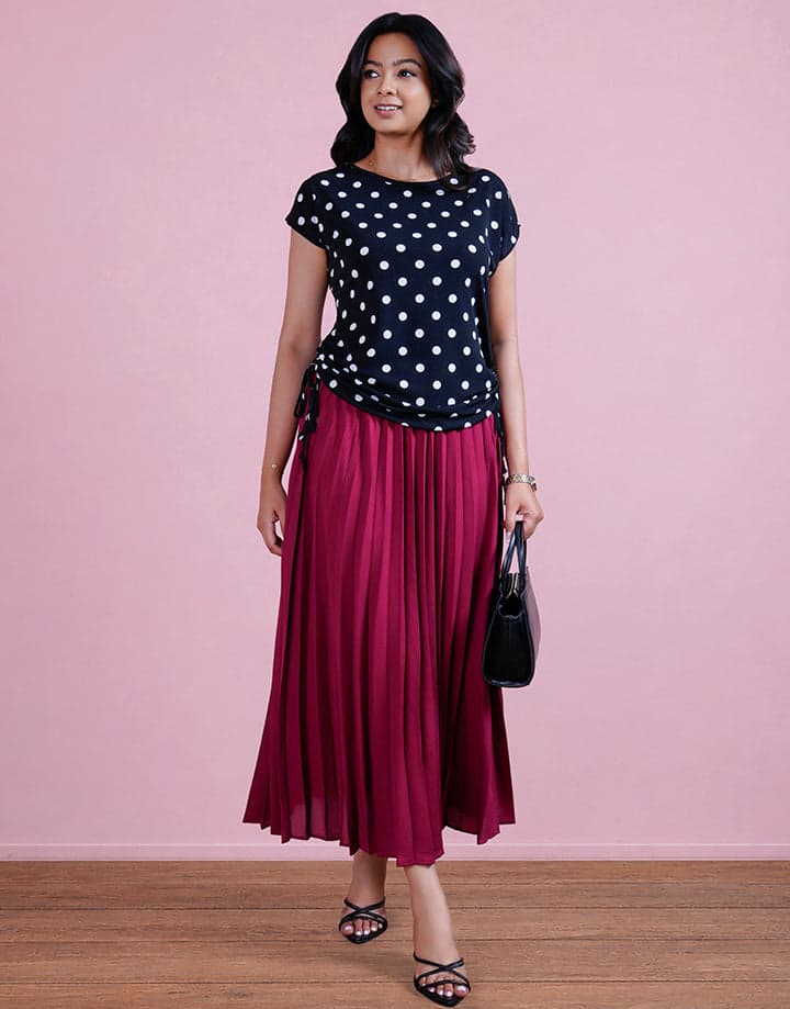 Dotted Top with Side Gathering