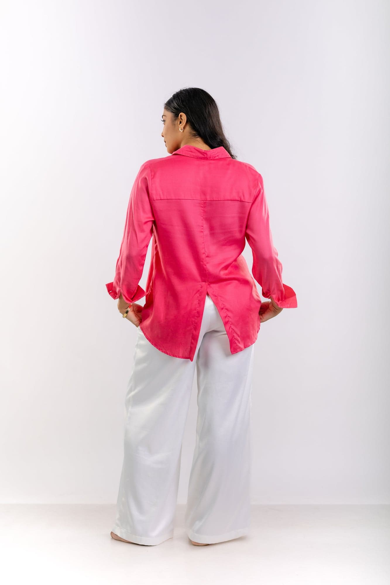 Bright Magenta Linen Relaxed Shirt