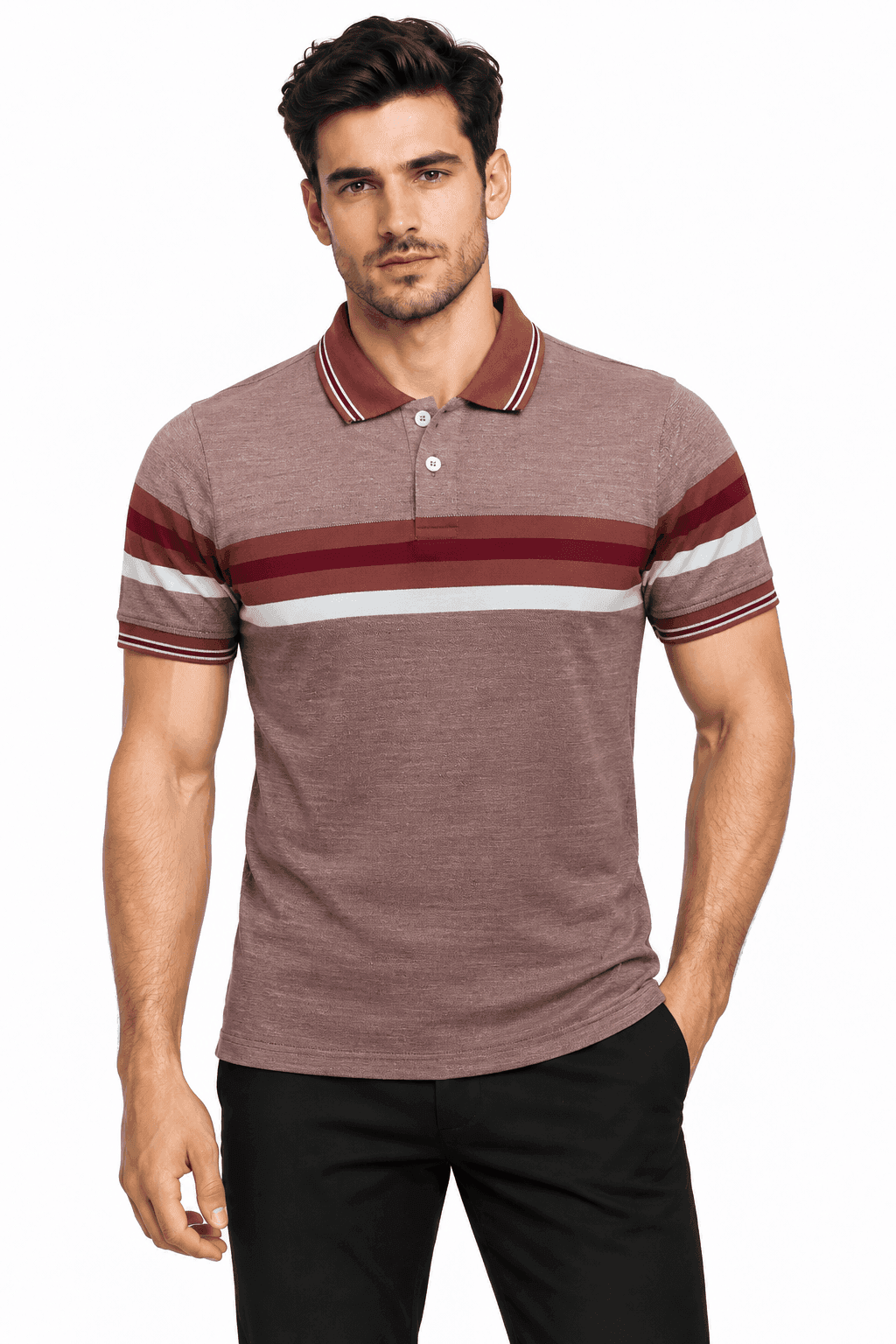Men’s Premium Horizontal Jacquard Polo T-Shirt