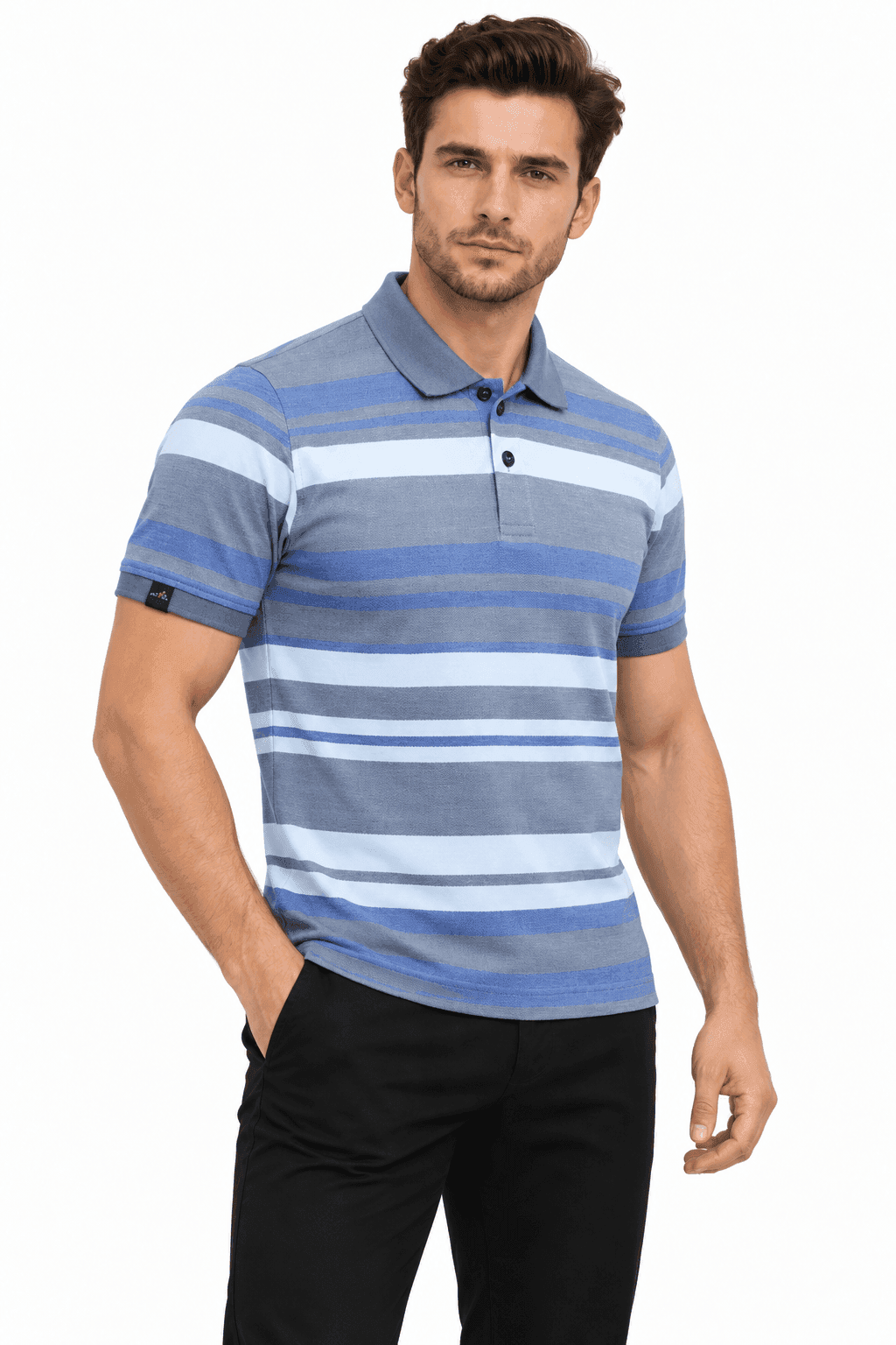Men’s Premium Horizontal Stripe Polo T-shirt