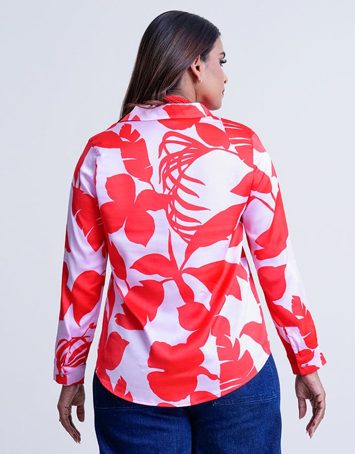 Hidden Placket Button Down Blouse
