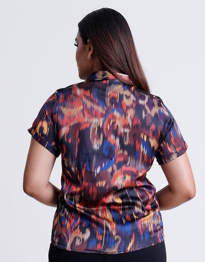 Short Sleeve Button Up Blouse