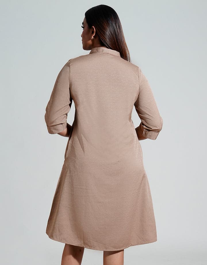 Half Placket Pintuck Dress