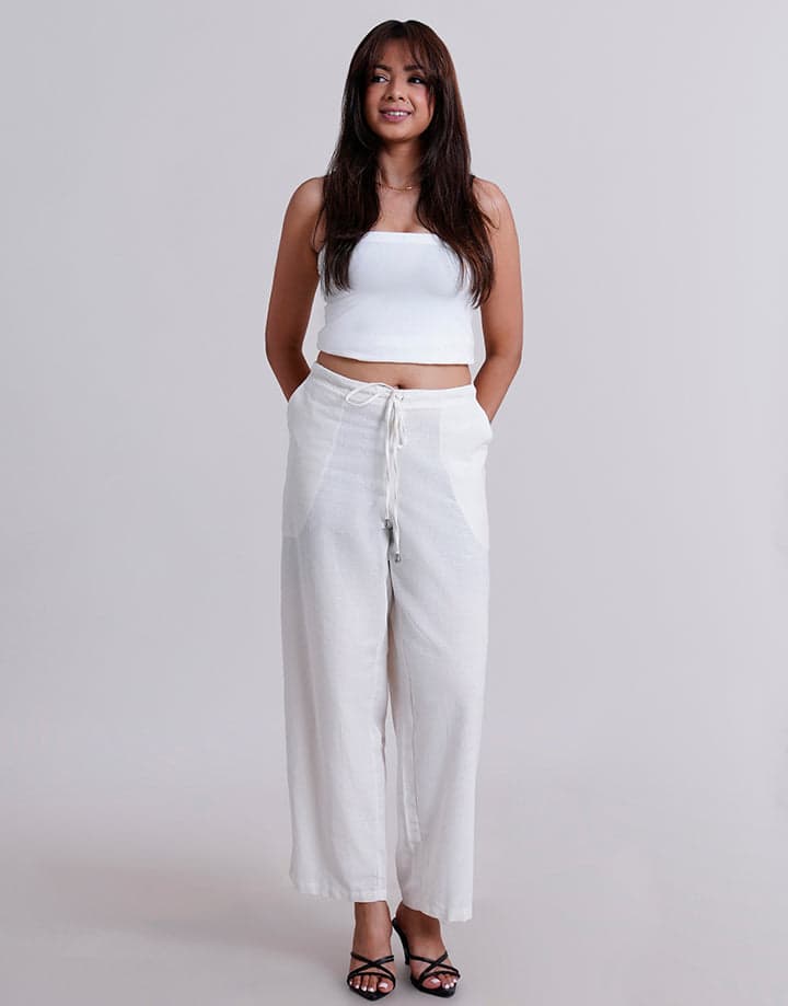 Drawstring Wide Leg Pant