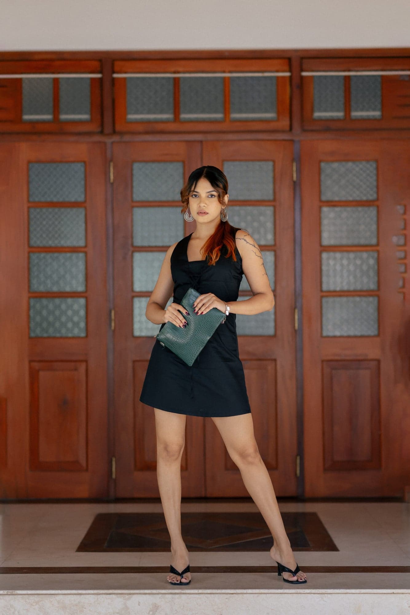 Diana Criss-Cross Mini Black Dress