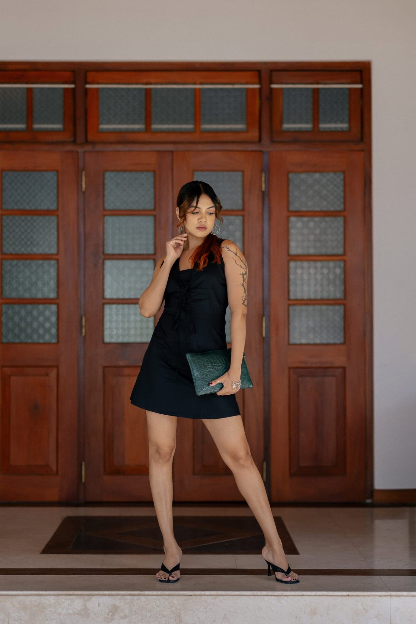 Diana Criss-Cross Mini Black Dress
