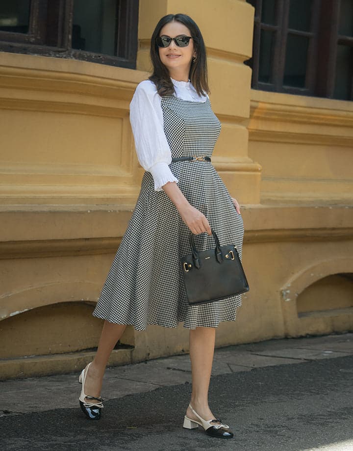 Princess Line Sleeveless Check Dress